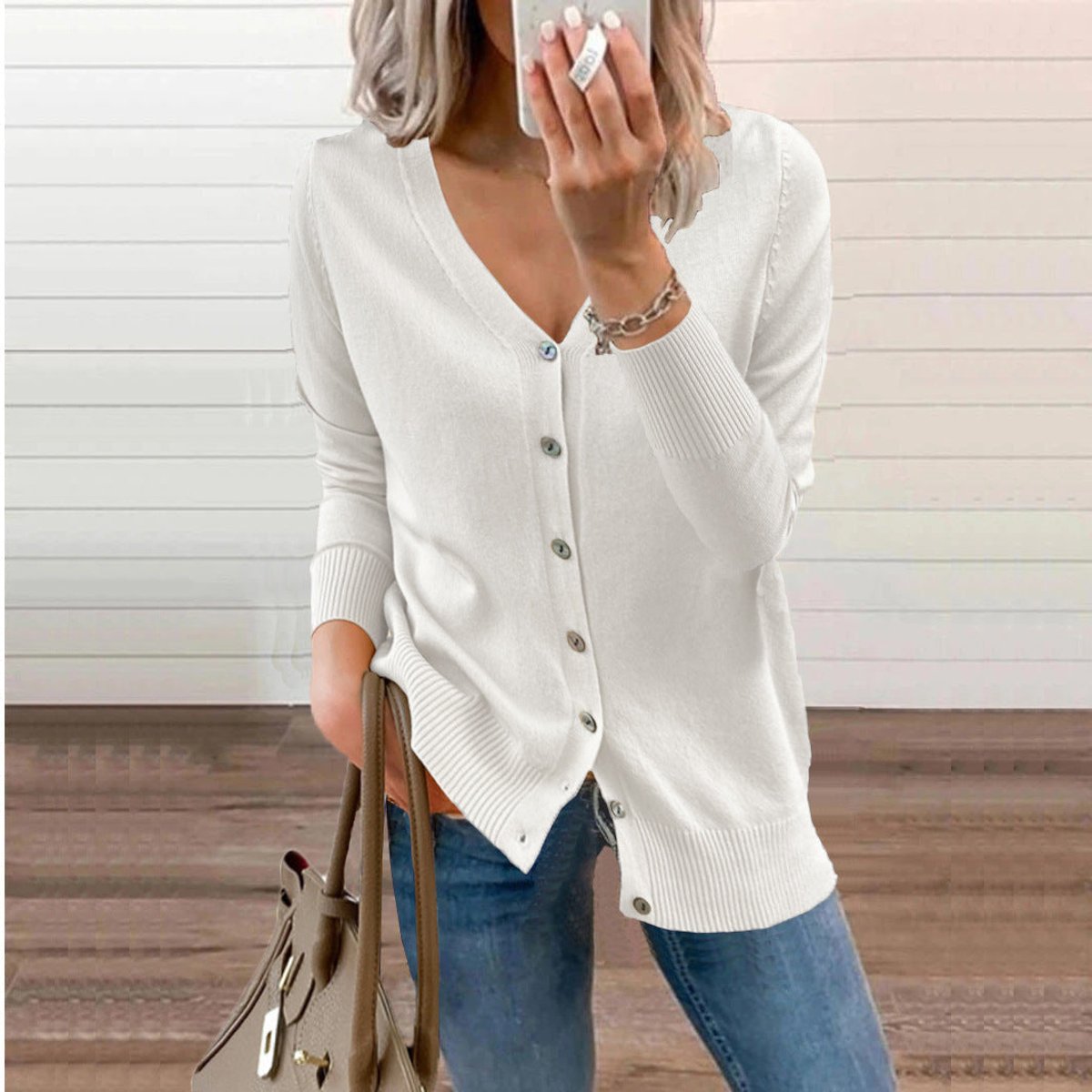 Olivia Women's Cardigan Sweater | V-Neck, Button-Front, Long Sleeve 10