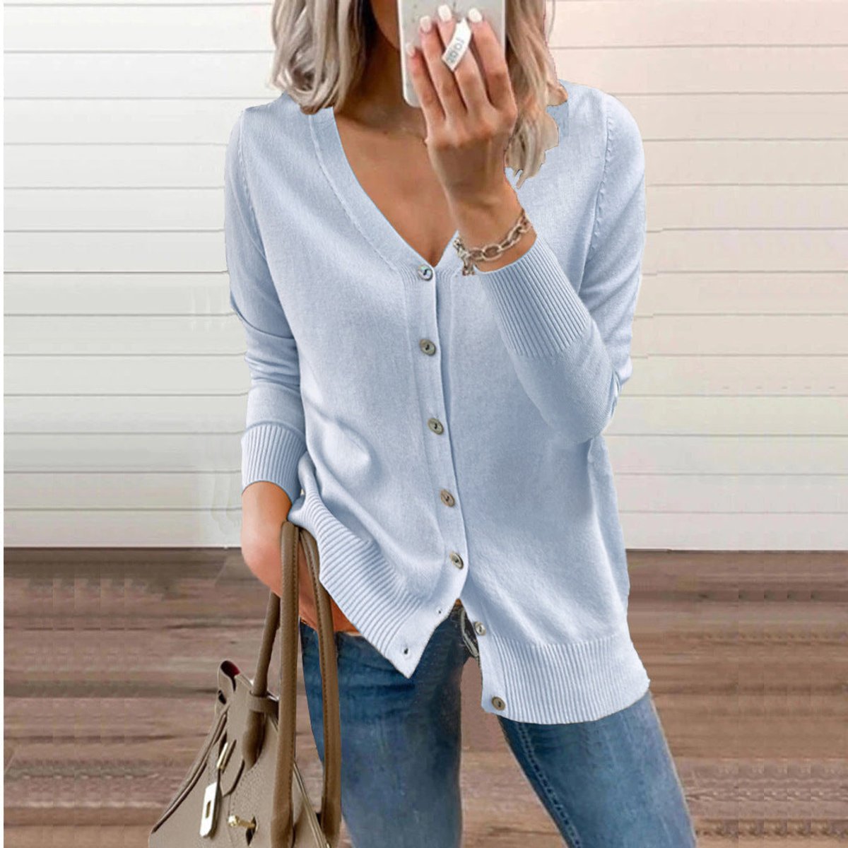 Olivia Women's Cardigan Sweater | V-Neck, Button-Front, Long Sleeve 11