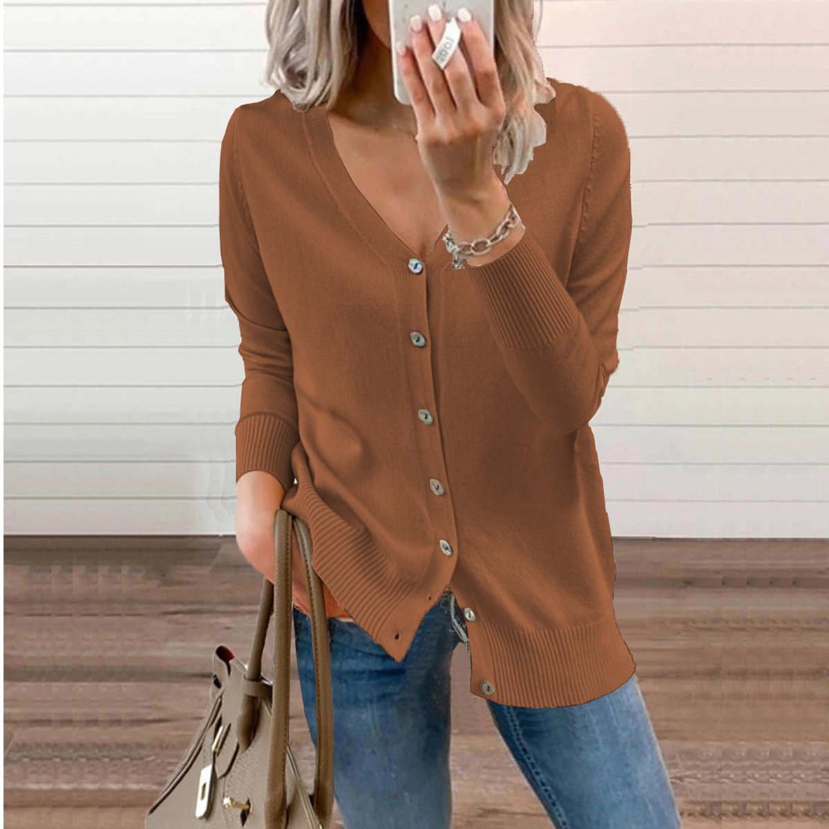 Olivia Women's Cardigan Sweater | V-Neck, Button-Front, Long Sleeve 2
