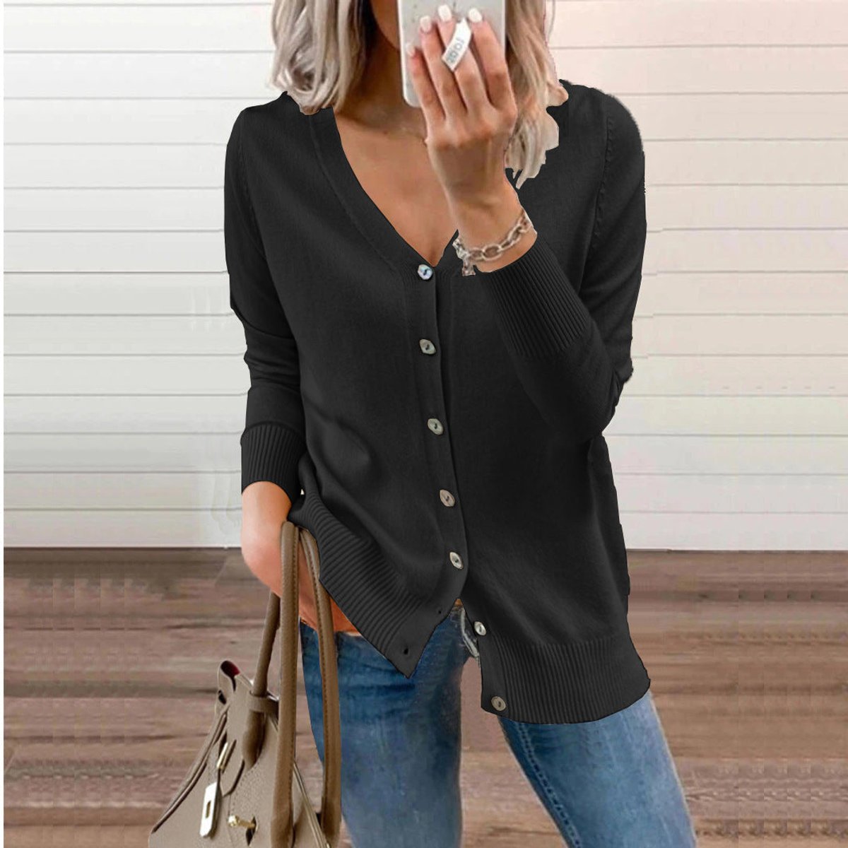 Olivia Women's Cardigan Sweater | V-Neck, Button-Front, Long Sleeve 6