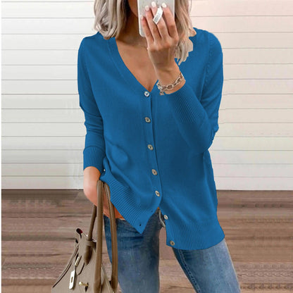 Olivia Women’s Cardigan Sweater with V-Neck, Button-Front and Ribbed Cuffs 0