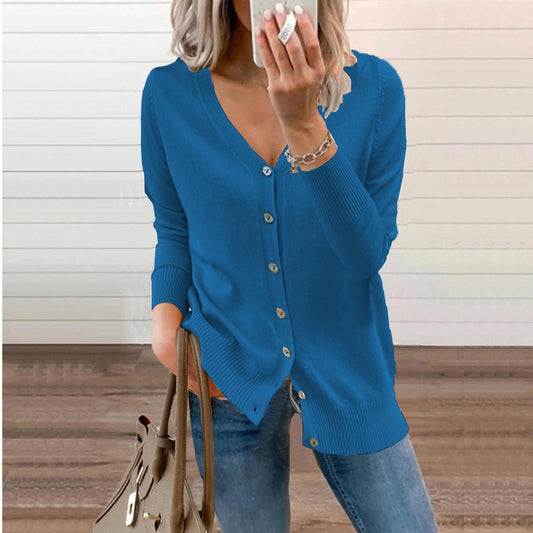Olivia Women’s Cardigan Sweater with V-Neck, Button-Front and Ribbed Cuffs 0