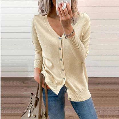 Olivia Women’s Cardigan Sweater with V-Neck, Button-Front and Ribbed Cuffs 1