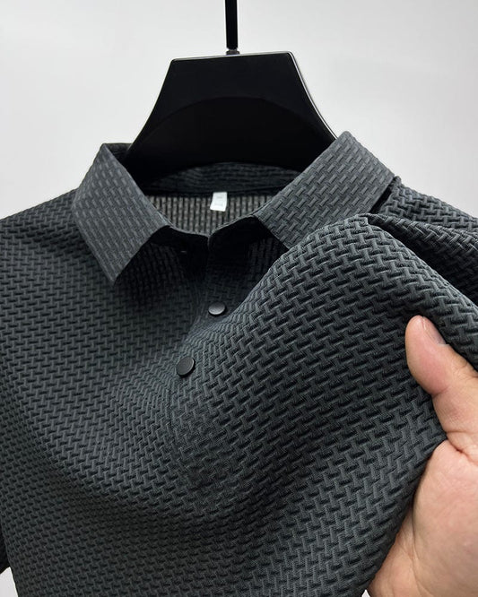 Parker Men’s Polo Shirt with Breathable Mesh Fabric and Button-Up Collar 0