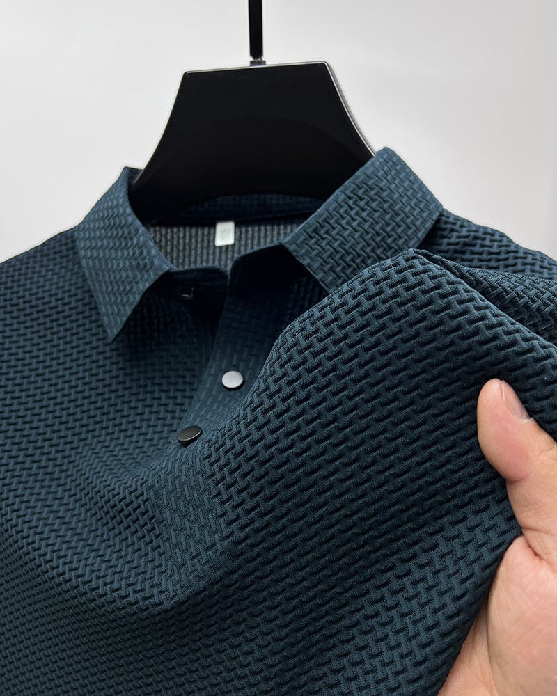 Parker Men’s Polo Shirt with Breathable Mesh Fabric and Button-Up Collar 1