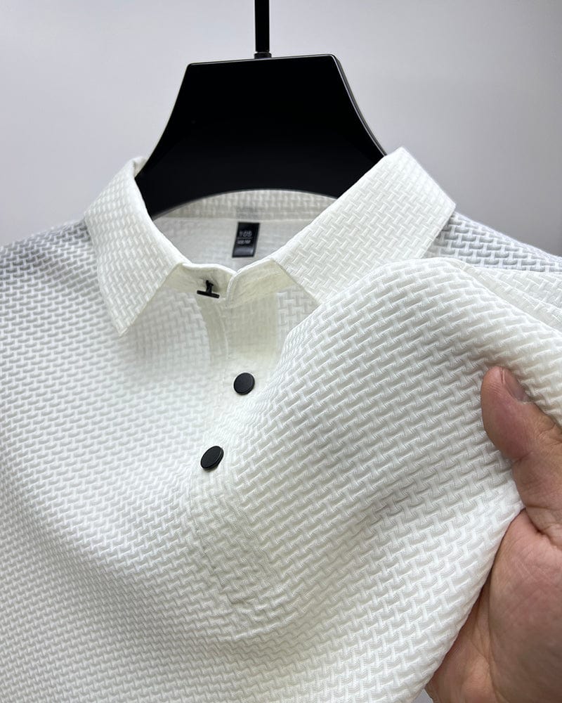 Parker Men’s Polo Shirt with Breathable Mesh Fabric and Button-Up Collar 3