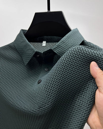 Parker Men’s Polo Shirt with Breathable Mesh Fabric and Button-Up Collar 4