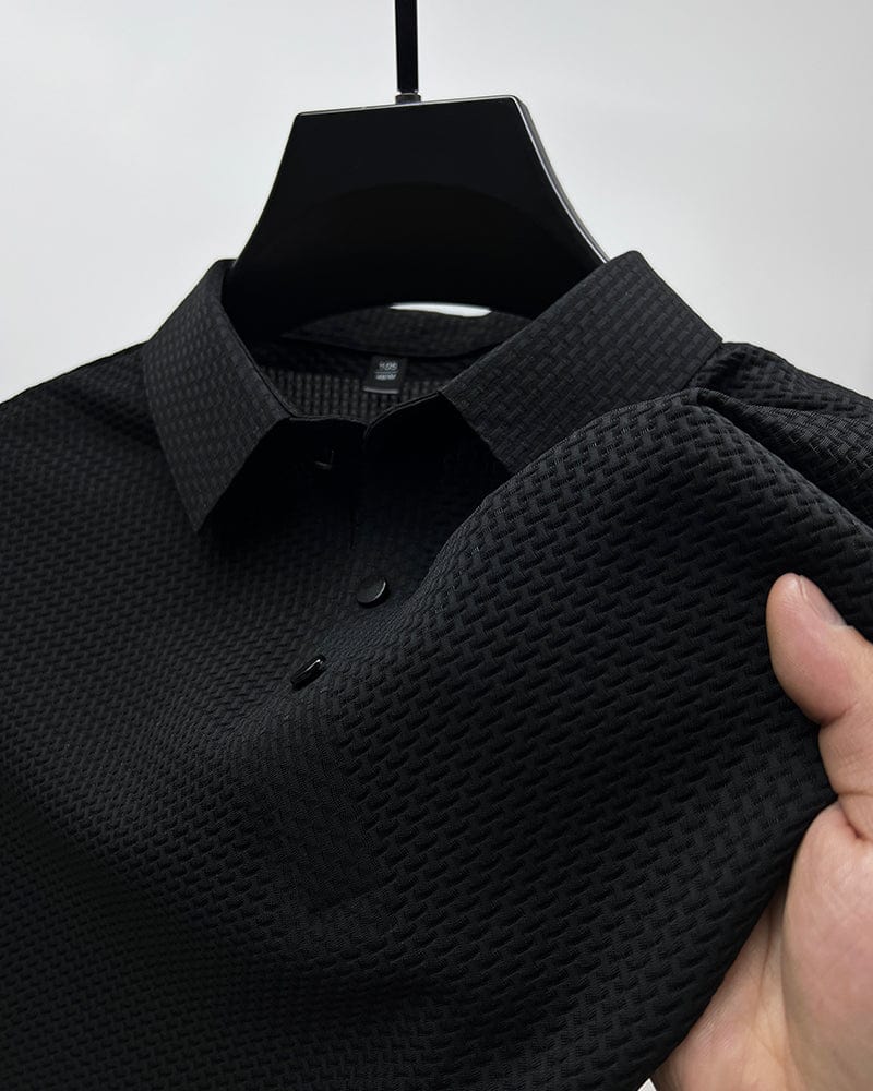 Parker Men’s Polo Shirt with Breathable Mesh Fabric and Button-Up Collar 5