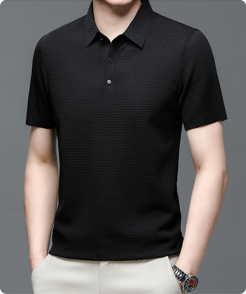 Parker Men’s Polo Shirt with Breathable Mesh Fabric and Button-Up Collar 8