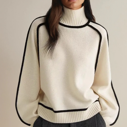 Pauline Women’s Sweater with High Collar and Long Sleeves 2
