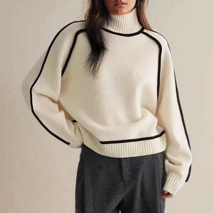 Pauline Women’s Sweater with High Collar and Long Sleeves 3