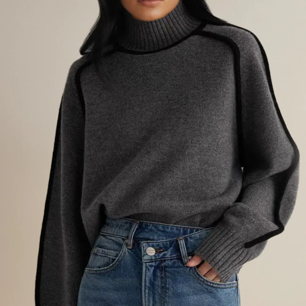 Pauline Women’s Sweater with High Collar and Long Sleeves 4