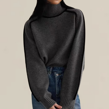 Pauline Women’s Sweater with High Collar and Long Sleeves 5