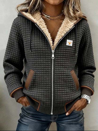 Penelope Women's Quilted Jacket | Sherpa-Lined Full-Zip Hooded Fleece 0