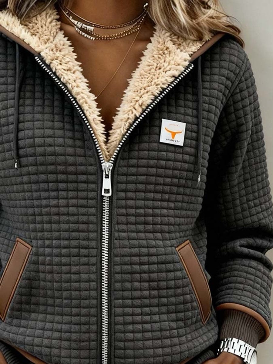 Penelope Women's Quilted Jacket | Sherpa-Lined Full-Zip Hooded Fleece 1