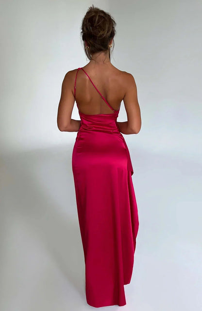 Plea Women’s Cocktail Dress with One-Shoulder Design and Elegant Slit 1
