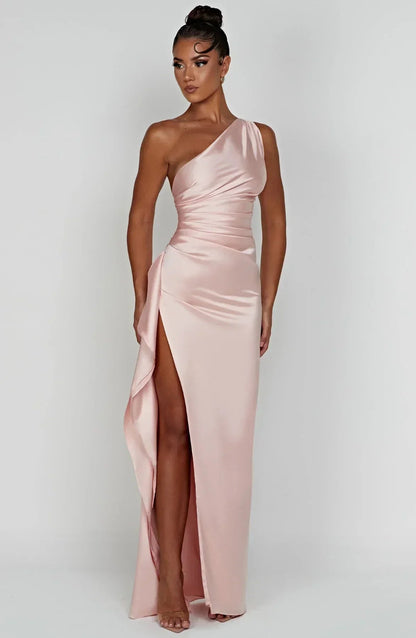 Plea Women’s Cocktail Dress with One-Shoulder Design and Elegant Slit 8