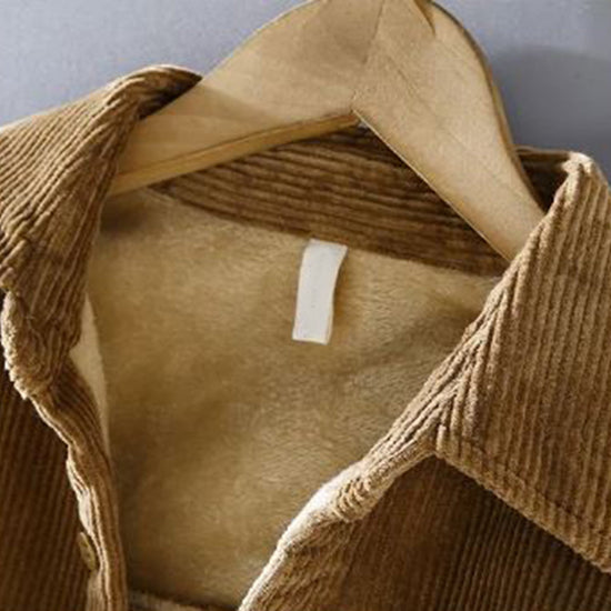Polo Men's Jacket with Button Placket and Classic Corduroy Texture 5