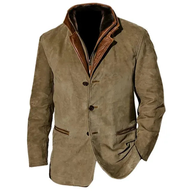 Pura Men’s Jacket with Button Closure and Contrast Details 0