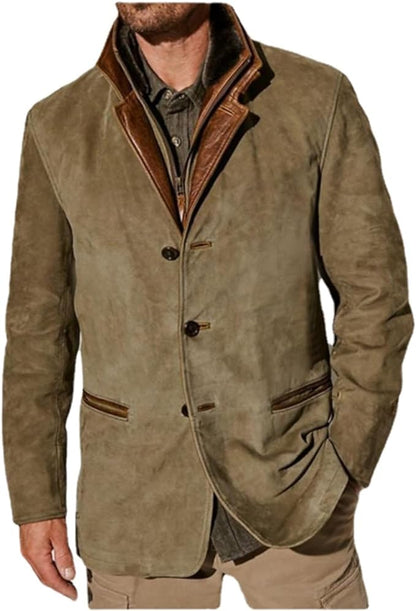 Pura Men’s Jacket with Button Closure and Contrast Details 1