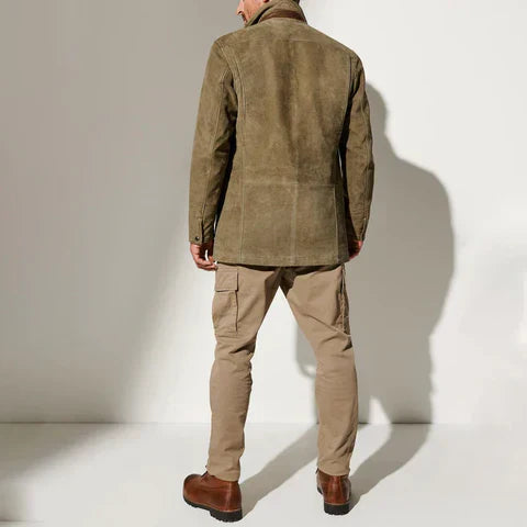Pura Men’s Jacket with Button Closure and Contrast Details 2