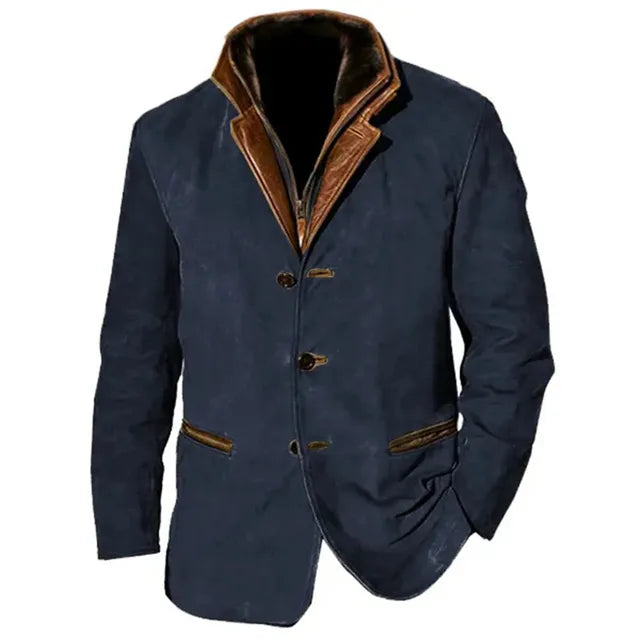 Pura Men’s Jacket with Button Closure and Contrast Details 4