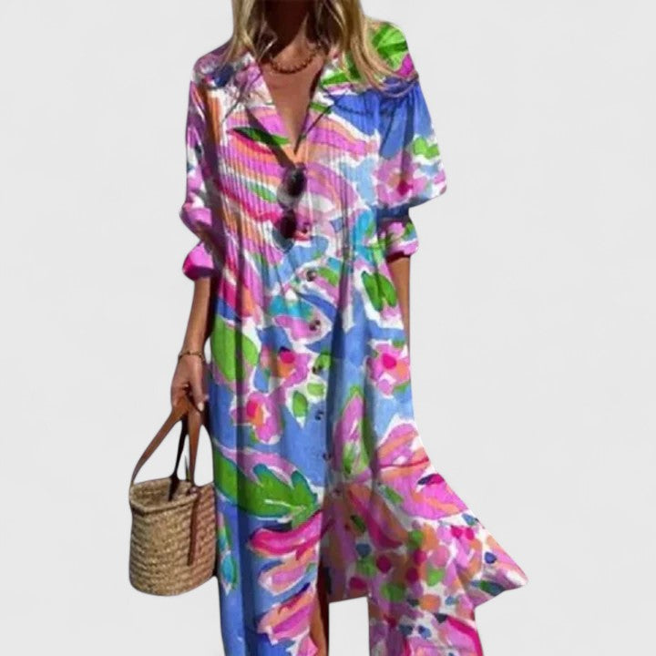 Pura Women’s Boho Dress with Vibrant Colors and Flattering Fit 4