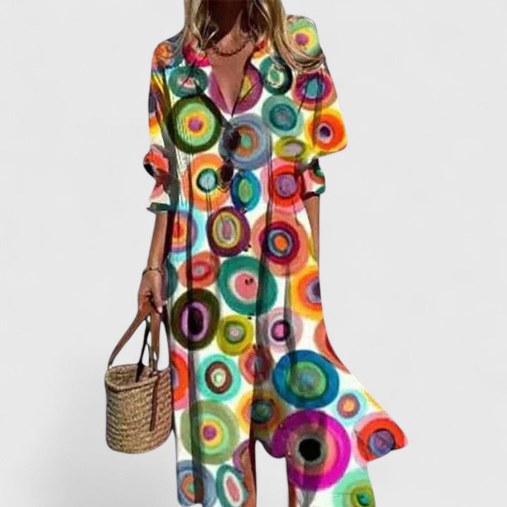 Pura Women’s Boho Dress with Vibrant Colors and Flattering Fit 6