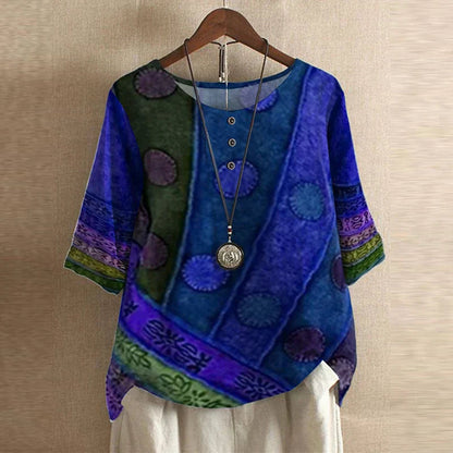 Raina Women’s Blouse with Vintage Floral Pattern and Relaxed Fit 4