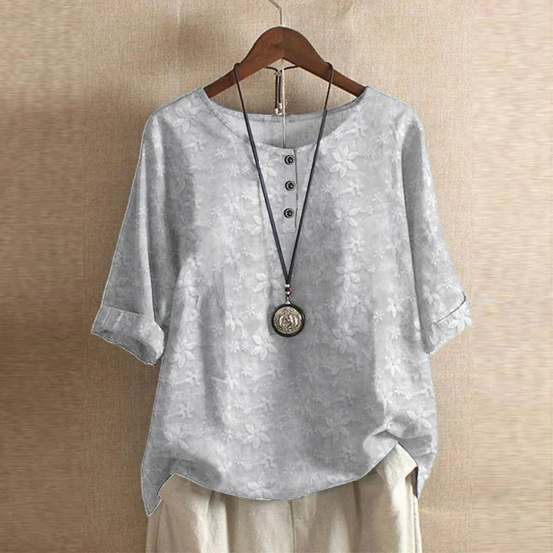 Raina Women’s Blouse with Vintage Floral Pattern and Relaxed Fit 5