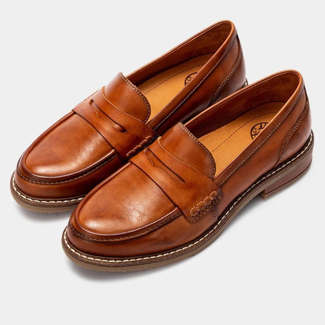 Raven Men's Penny Loafers with Cushioned Sole and Premium Leather Upper 0