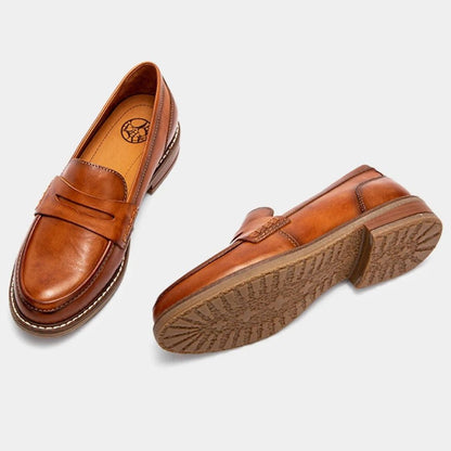 Raven Men's Penny Loafers with Cushioned Sole and Premium Leather Upper 1