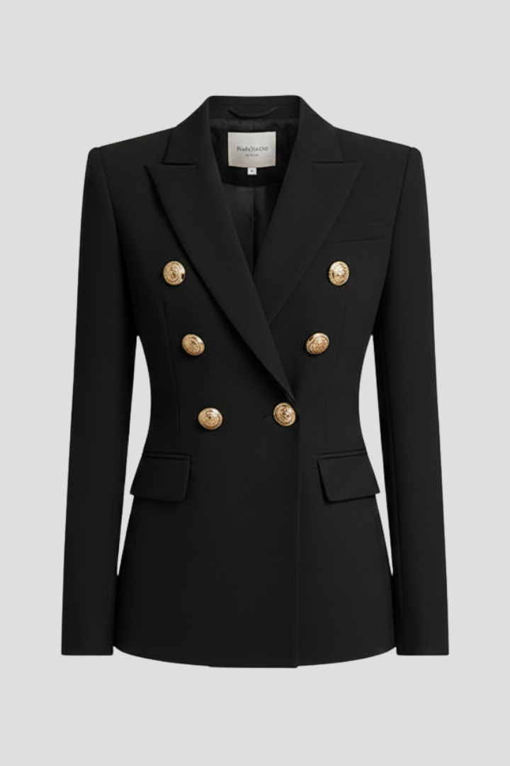 Rhea Women's Blazer with Double-Breasted Front and Gold-Tone Buttons 1