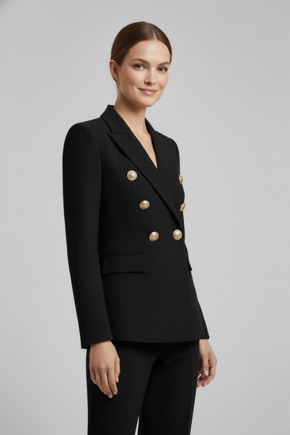 Rhea Women's Blazer with Double-Breasted Front and Gold-Tone Buttons 3