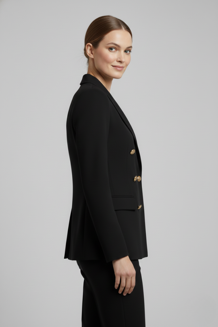 Rhea Women's Blazer with Double-Breasted Front and Gold-Tone Buttons 4