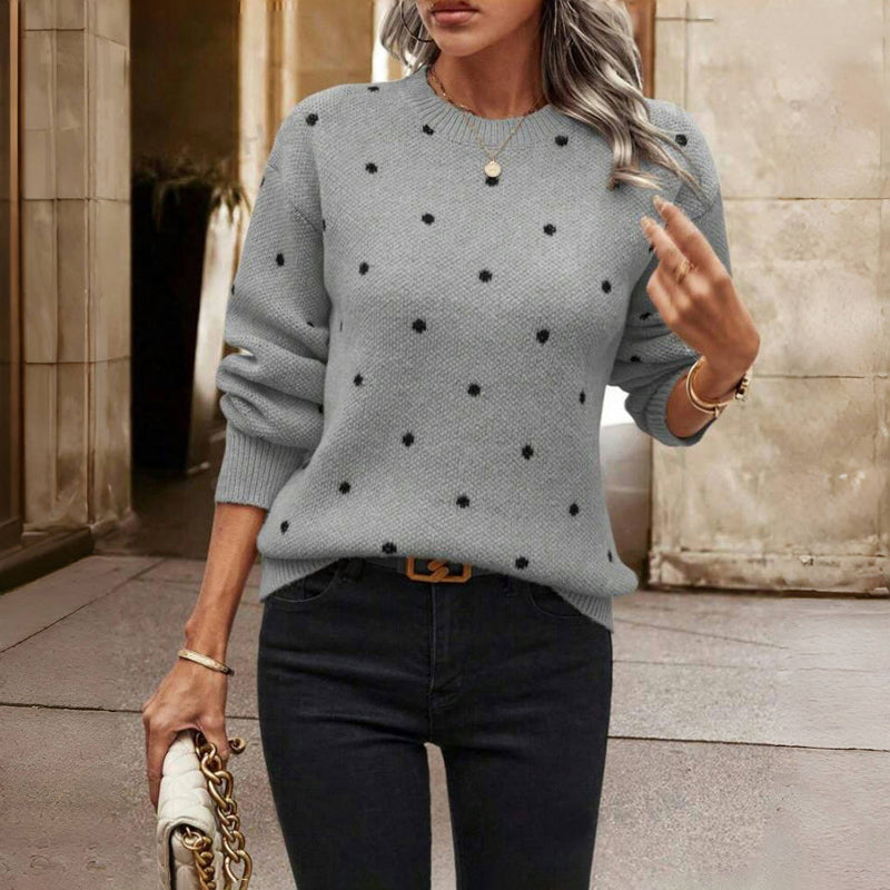 Romy Women's Sweater | Cozy Knit with Dotted Pattern 2