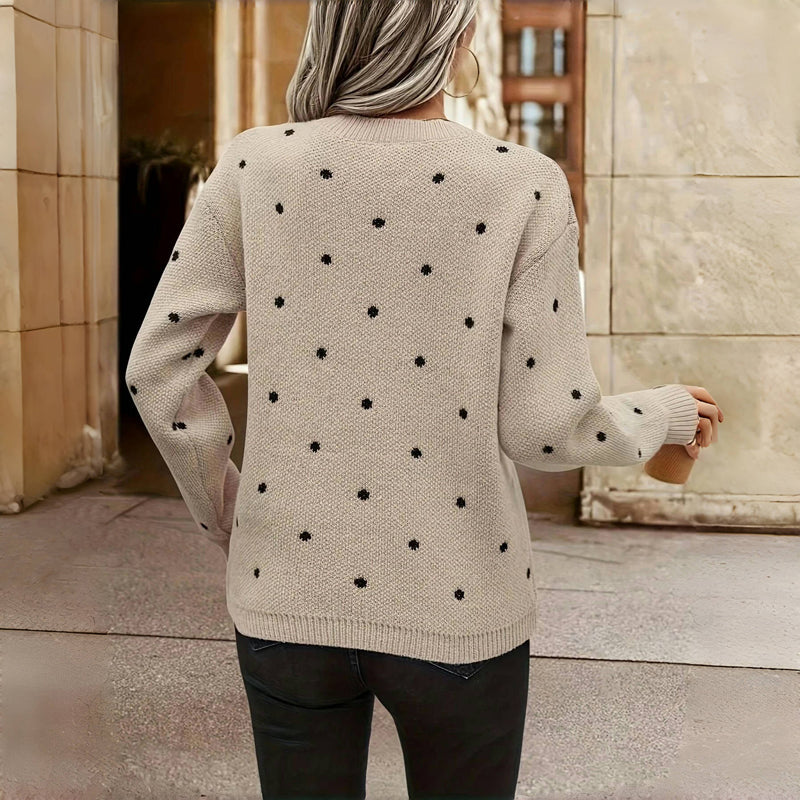 Romy Women's Sweater | Cozy Knit with Dotted Pattern 7