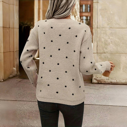 Romy Women's Sweater | Cozy Knit with Dotted Pattern 7