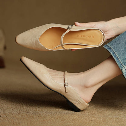 Ronda Women’s Mules Shoes with Leather Upper and Slip-On Design 0