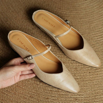 Ronda Women’s Mules Shoes with Leather Upper and Slip-On Design 4