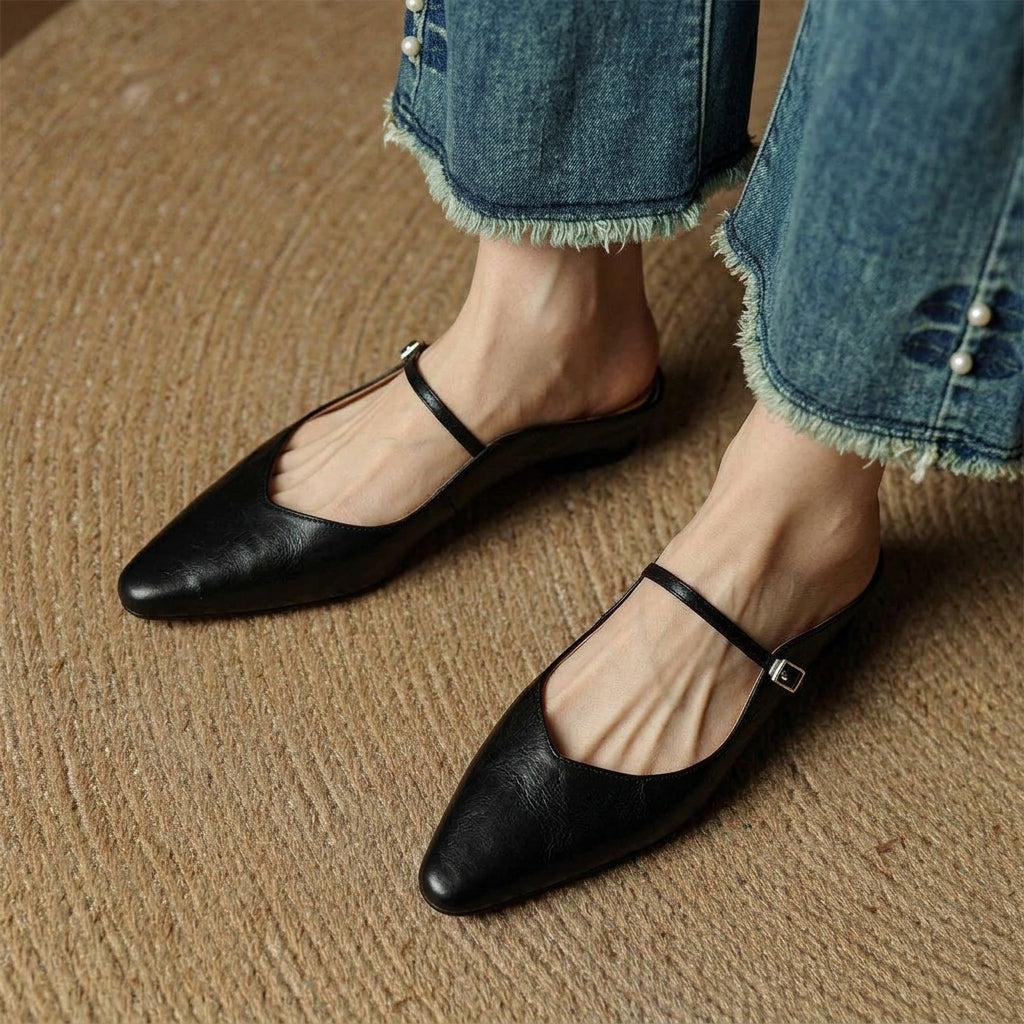 Ronda Women’s Mules Shoes with Leather Upper and Slip-On Design 7