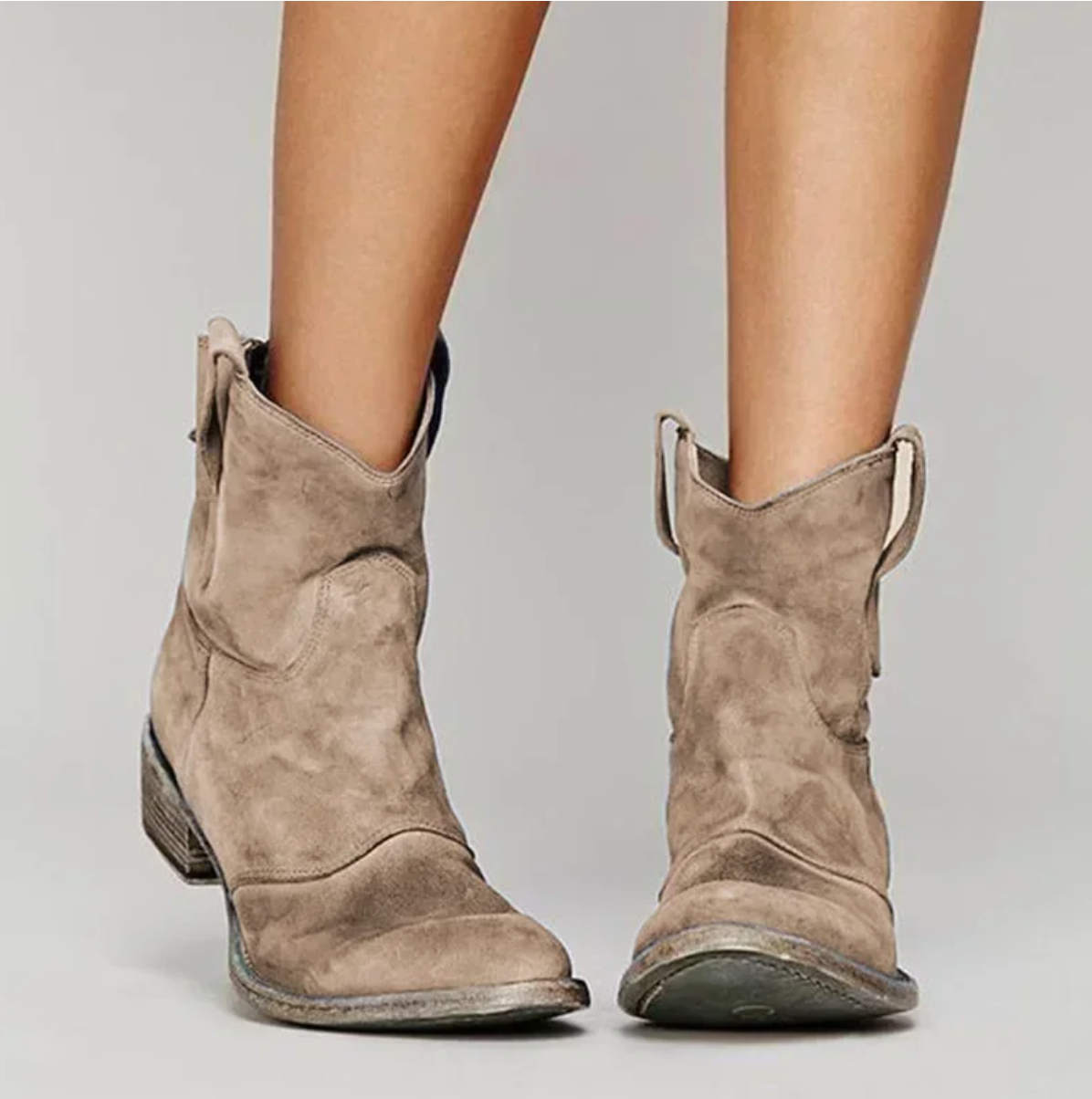 Rosa Women’s Cowgirl Boots with Suede Finish and Low Heel Design 1