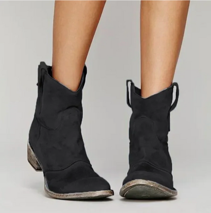 Rosa Women’s Cowgirl Boots with Suede Finish and Low Heel Design 3