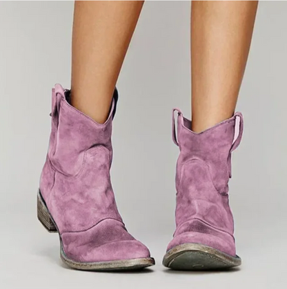 Rosa Women’s Cowgirl Boots with Suede Finish and Low Heel Design 5