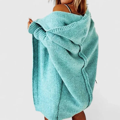 Rosalynne Women’s oversized cardigan featuring a large hood, perfect for cozy comfort and stylish layering in any season. 0