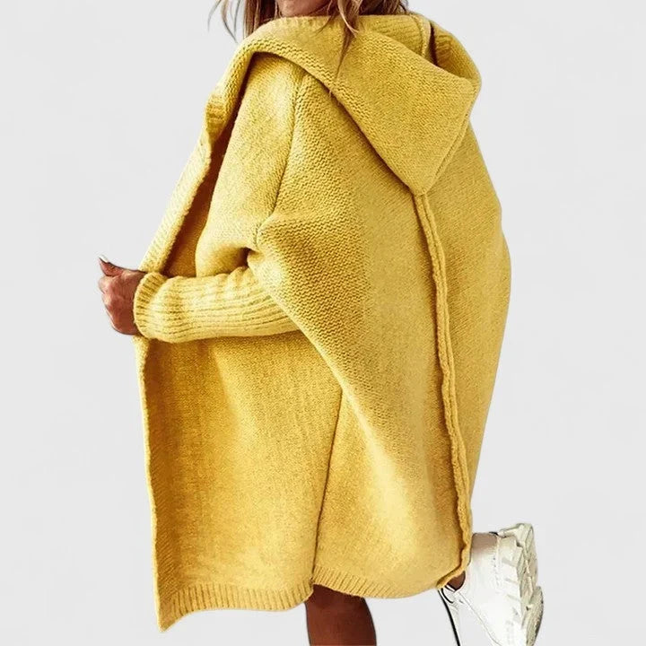 Rosalynne Women’s oversized cardigan featuring a large hood, perfect for cozy comfort and stylish layering in any season. 3