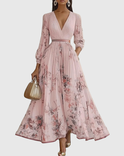 Rowella Women’s Maxi Dress with Pleated Design and Ribbon-Tie Waist 11