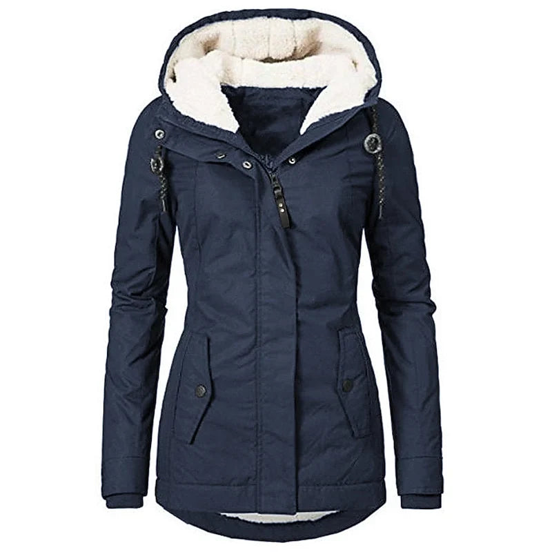 Rowena Women's Parka Jacket featuring a cozy plush lining and adjustable waist for a stylish and comfortable fit in cold weather. 3