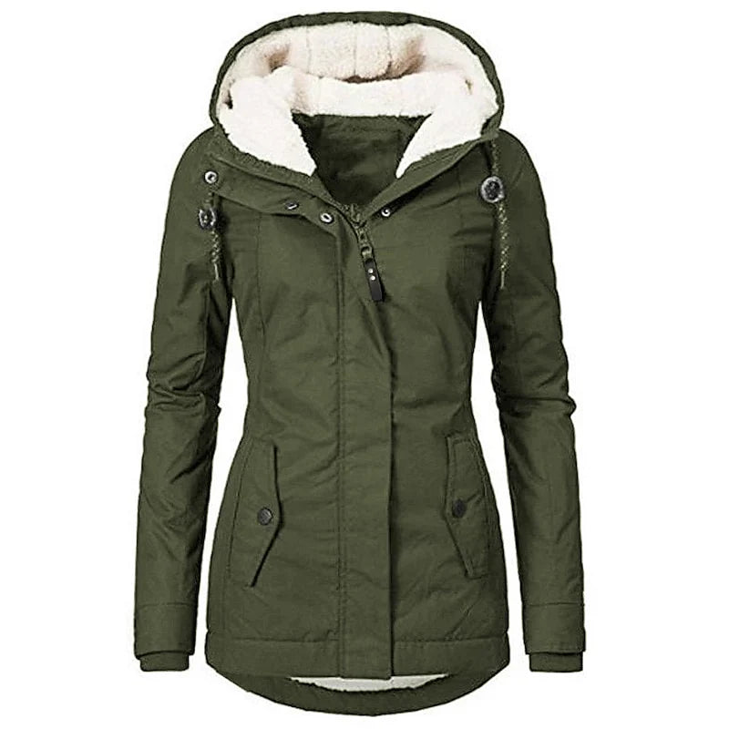 Rowena Women's Parka Jacket featuring a cozy plush lining and adjustable waist for a stylish and comfortable fit in cold weather. 7