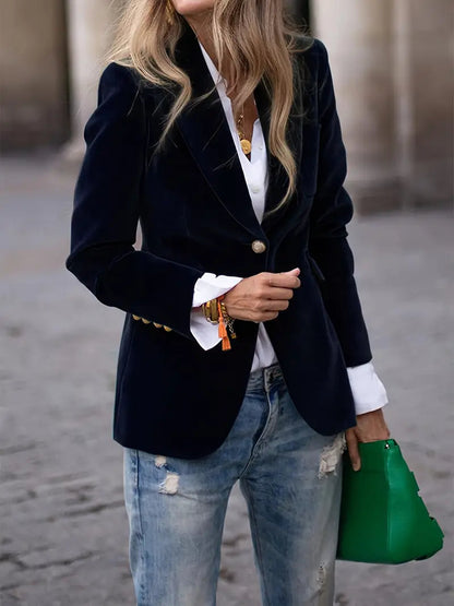 Sable Women’s Blazer with One-Button Closure and Classic Fit 0